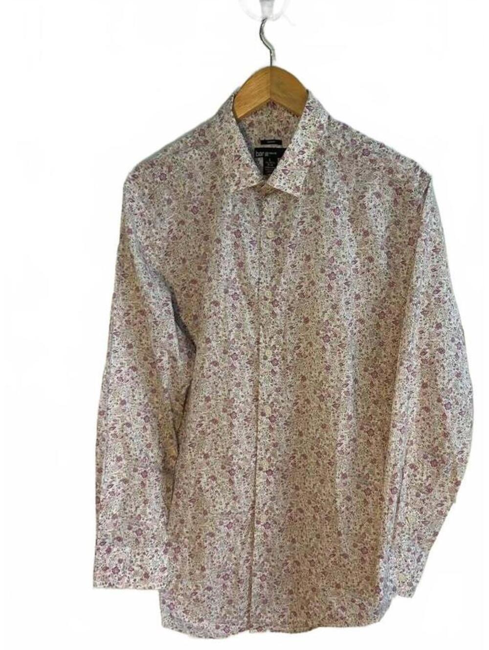 Bar III Slim Fit Floral Dress Shirt 100% Cotton Size Large